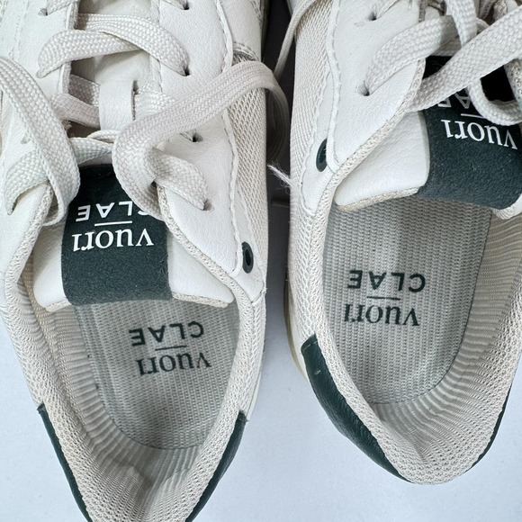 Vuori Clae Shoes Mens Size 6 White Green Low Top Sneakers Casual Mesh Leather - Picture 7 of 9
